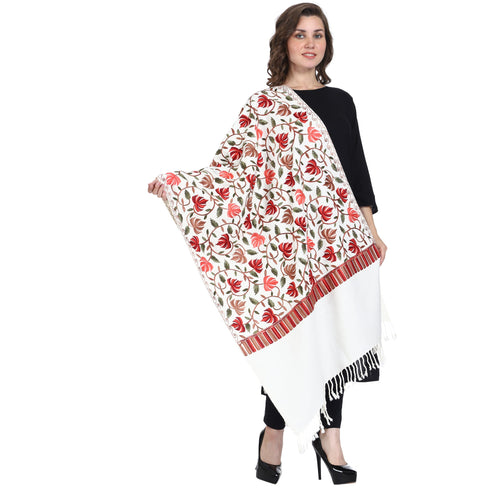 Women's Aari Embroidered Wool Stole